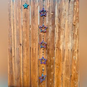 Multicolor Rainbow Bells Holidays 5-Stars Bead-Chime 54” Garland Mobile